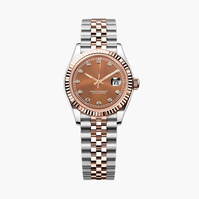 Reloj de mujer Dato - Oro rosa bicolor con piedras