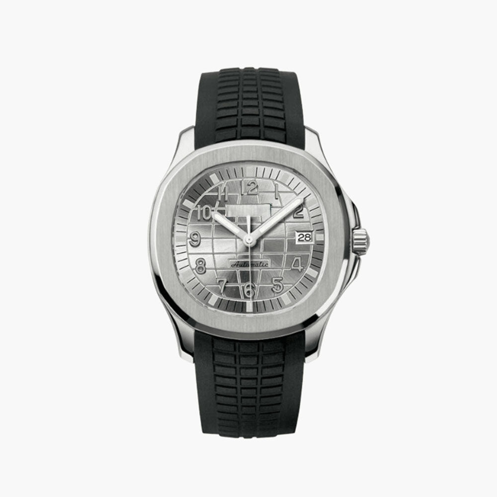 Reloj deportivo con correa de goma – Plata