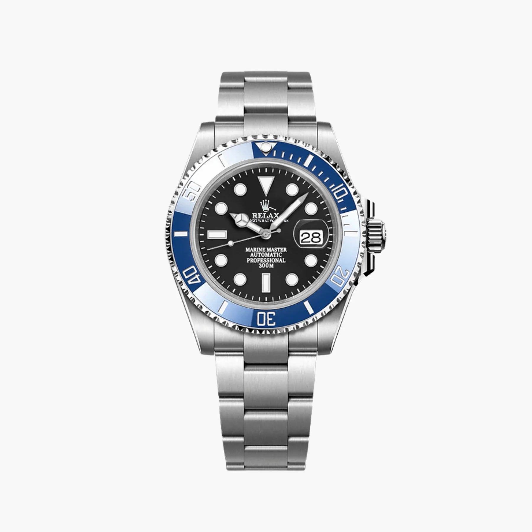 Automatisk Dykkerklokke 40 mm – Knallblå
