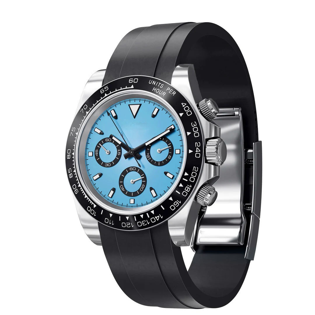 Racing Chronograph 40 mm – Isblå, Gummirem