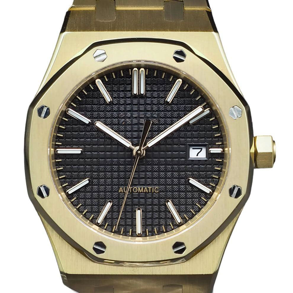 Reloj deportivo octogonal - Dorado/Negro