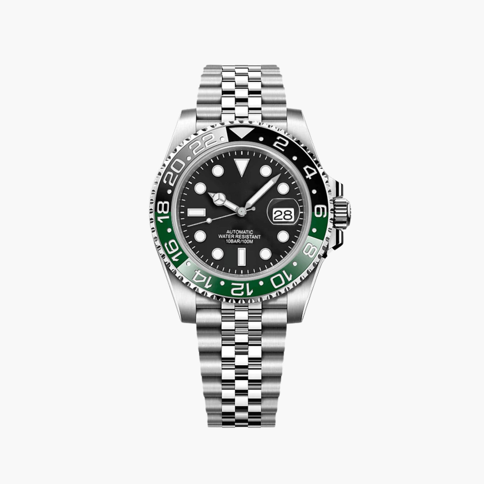 GMT Automatklokke 40 mm – Sort/Grønn Ramme