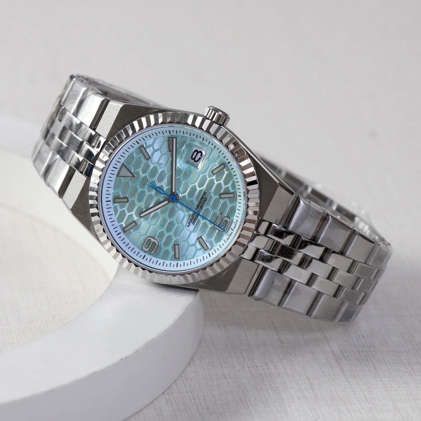 Klassisk Automatklokke 40 mm – Lyseblå Skive