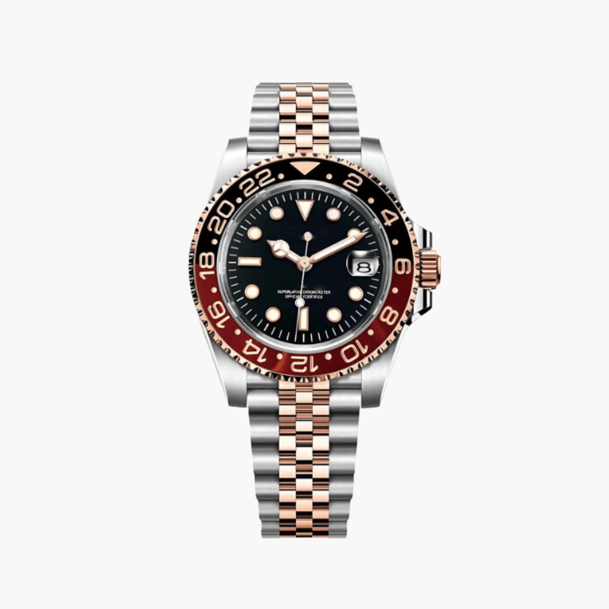 Reloj automático 40 mm – Bisel marrón/dorado, brazalete de acero