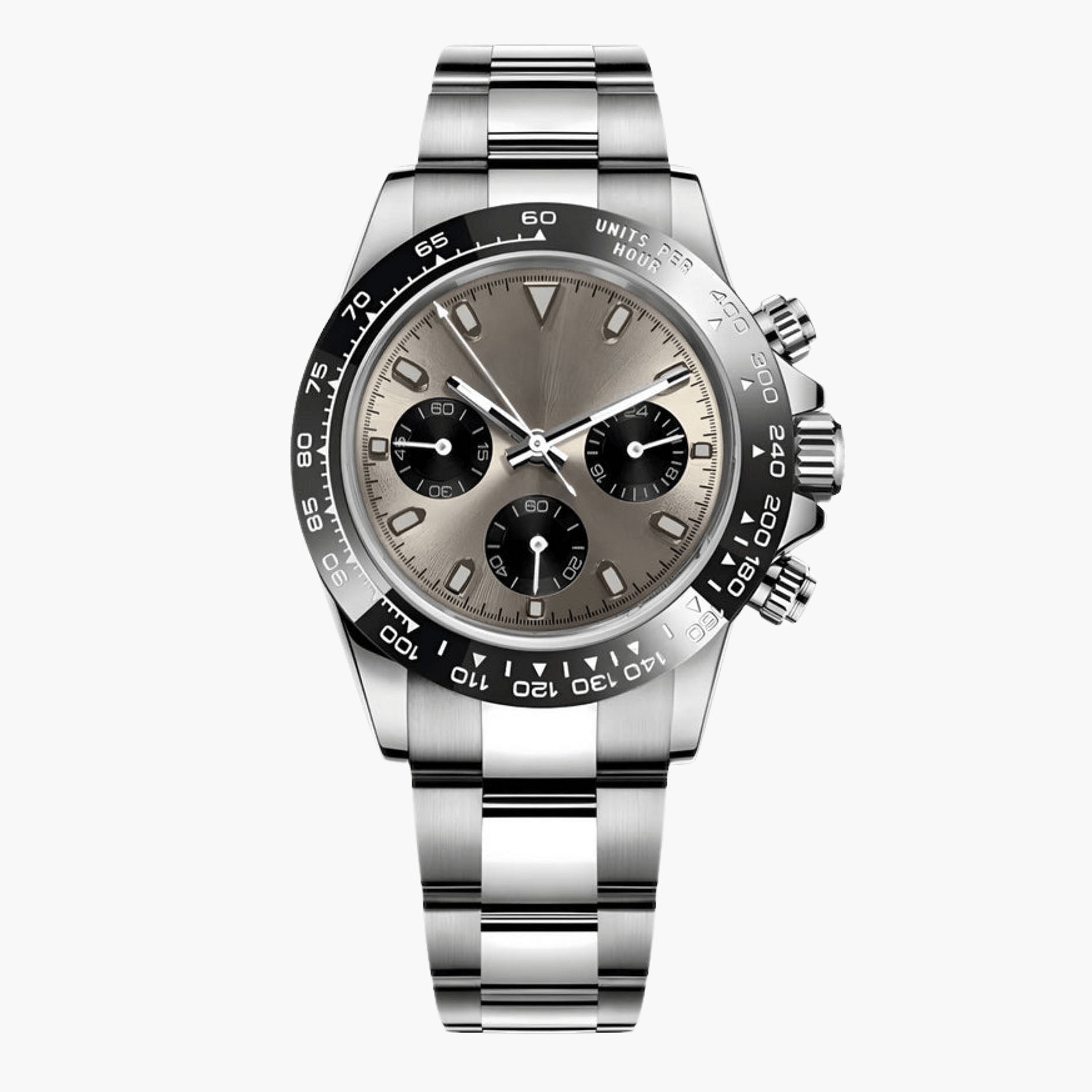 Racing Chronograph 40 mm – Plata/Champán