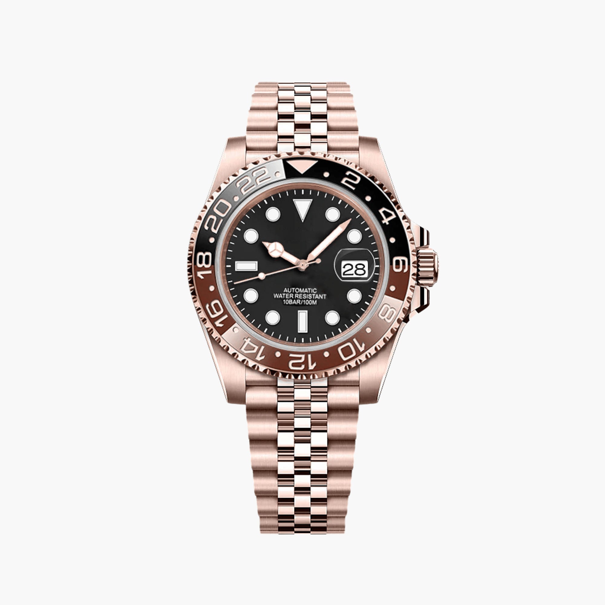 GMT Automatklokke 40 mm – Rosegull, Brun Ramme