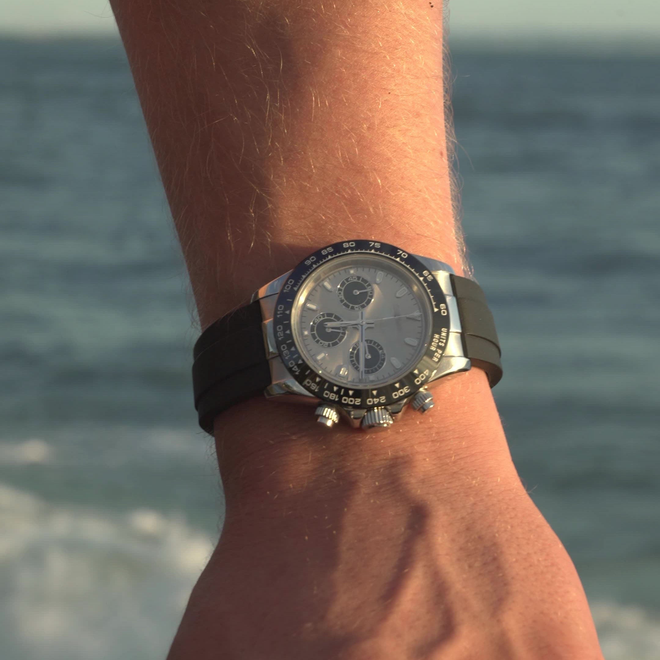 Racing Chronograph 40 mm – Champagne, Gummirem