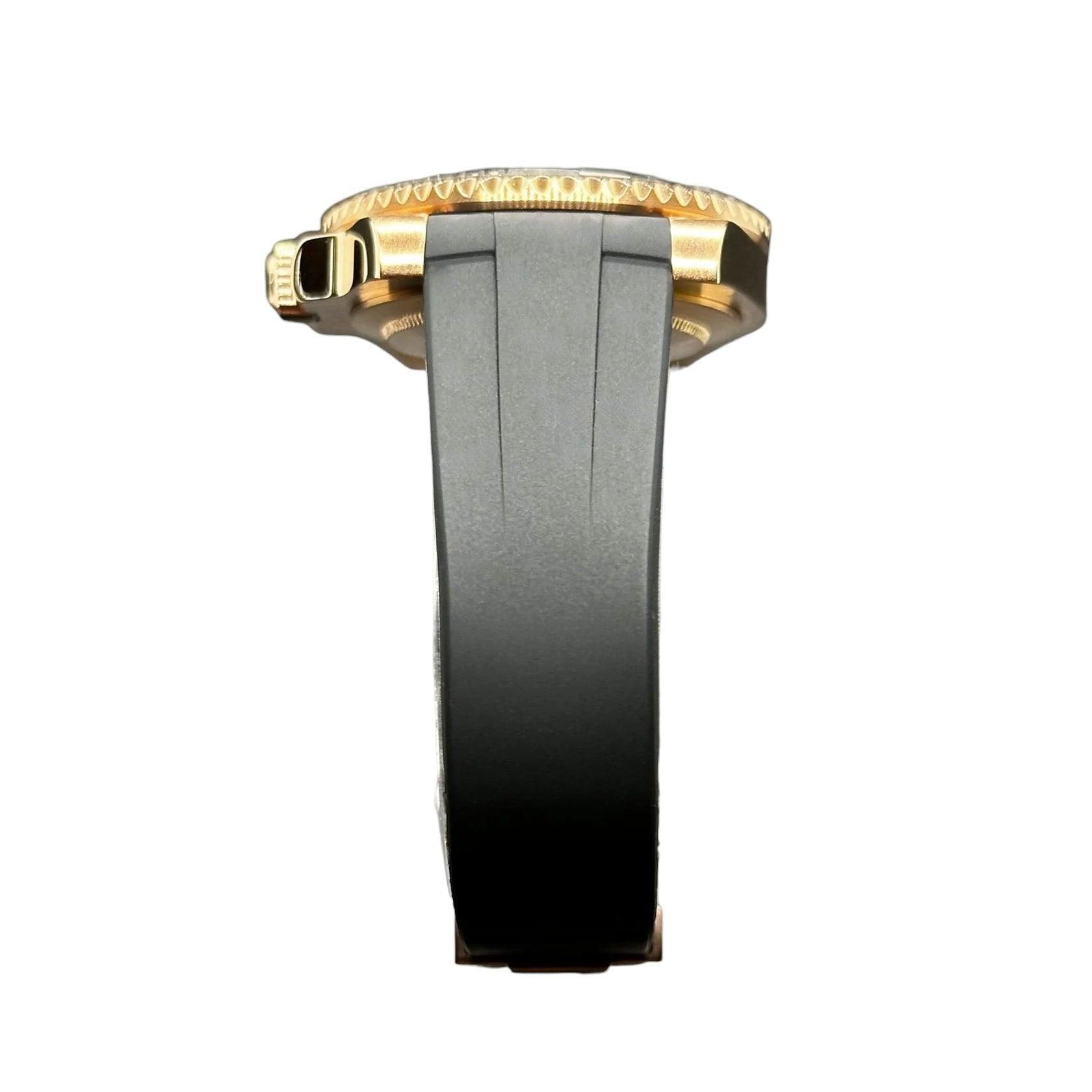 Automatisk Dykkerklokke 40 mm – Gull, Gummirem