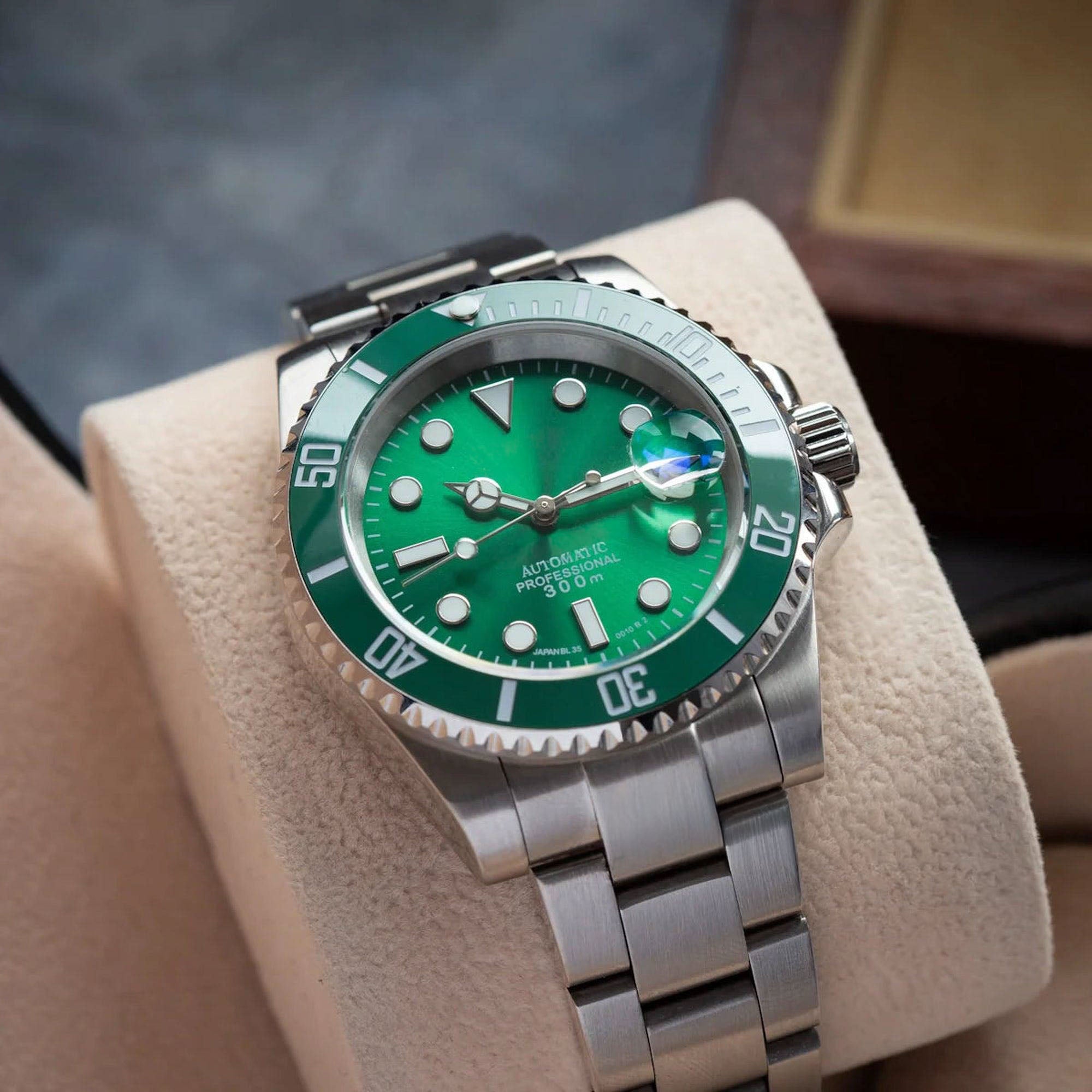 Automatisk Dykkerklokke 40 mm – Helgrønn