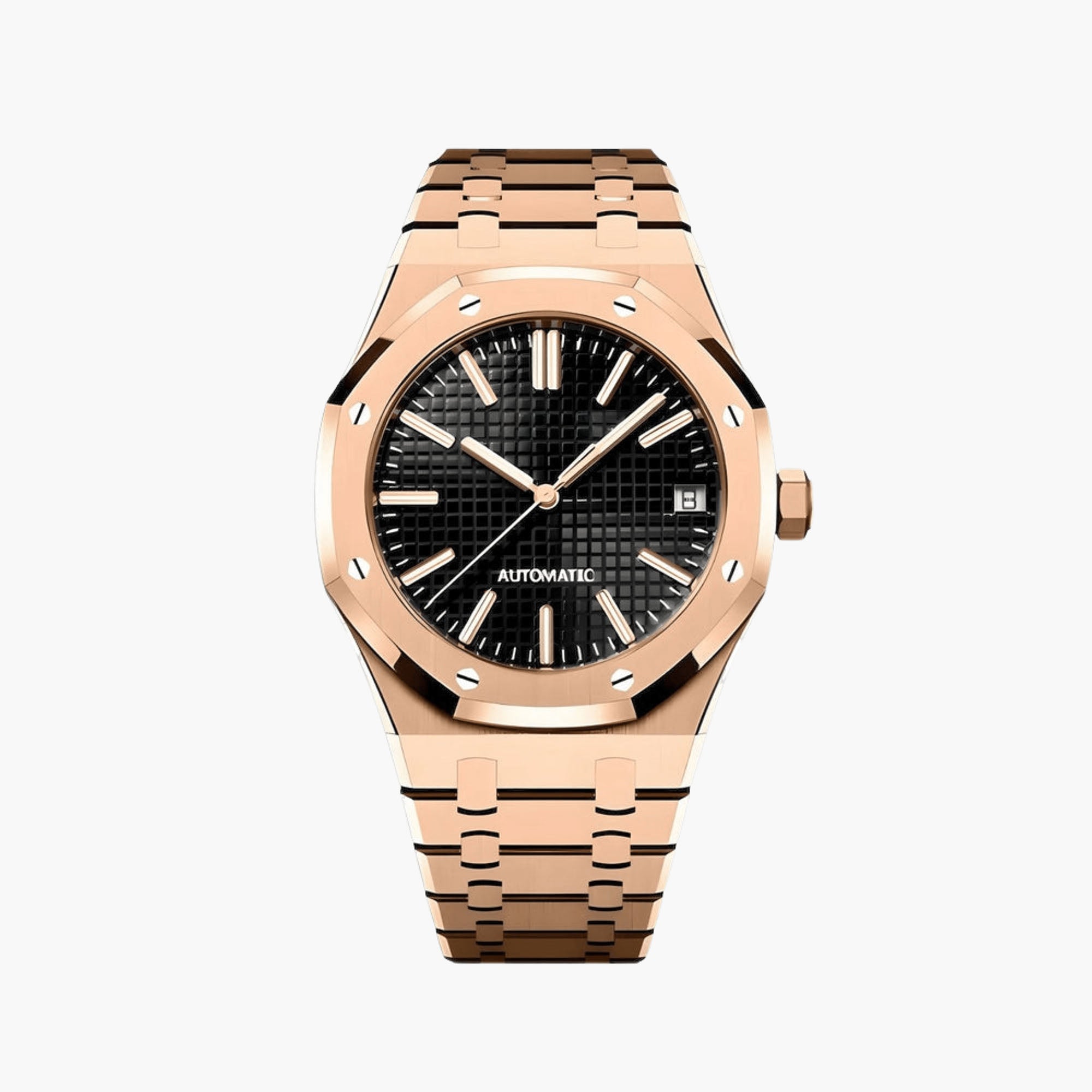 Reloj deportivo octogonal – Oro rosa/Negro